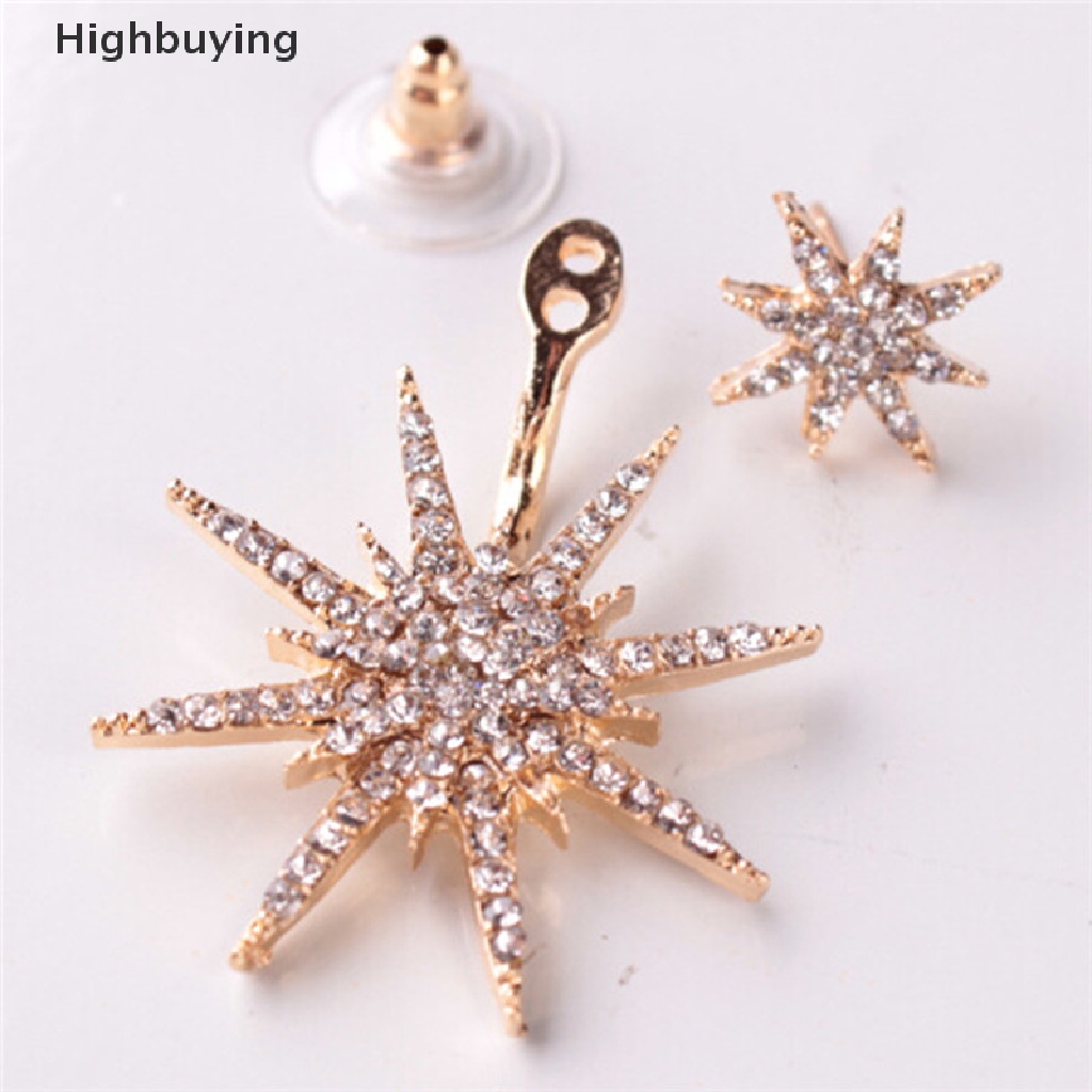 Hbid Wanita Kristal Berlian Imitasi Snowflake Star Drop Menjuntai Ear Stud Earrings Perhiasan Glory