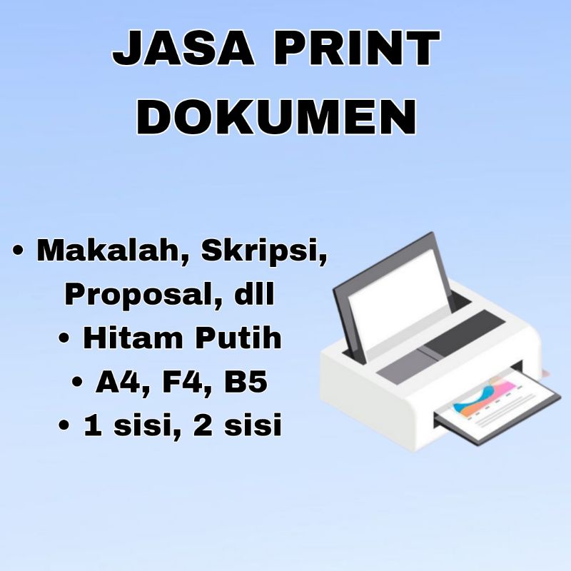 

Jasa Cetak/Print HITAM - PUTIH dokumen, Proposal, Makalah, dll