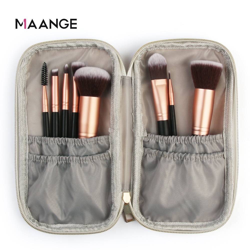 MAANGE0111 Wanita Gadis Tas Kosmetik Kecil Kuas Organizer Kantong Rias Perjalanan Mini Tas Tangan Shell Make Up Tas Lipstik