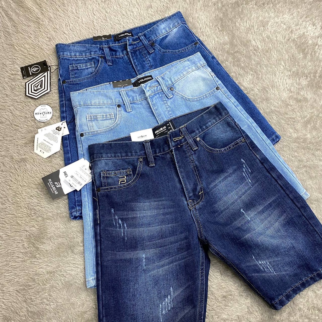 Celana Jeans Pendek Volcom / Celana Jeans Sobek Karet Surfing Premium