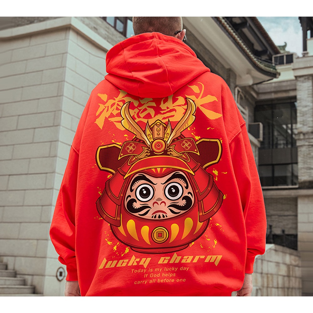 Sweater Hoodie LUCKY CHARM V2 Jumper Pria Wanita Bahan Fleece Tebal Ukuran S M L XL XXL XXXL