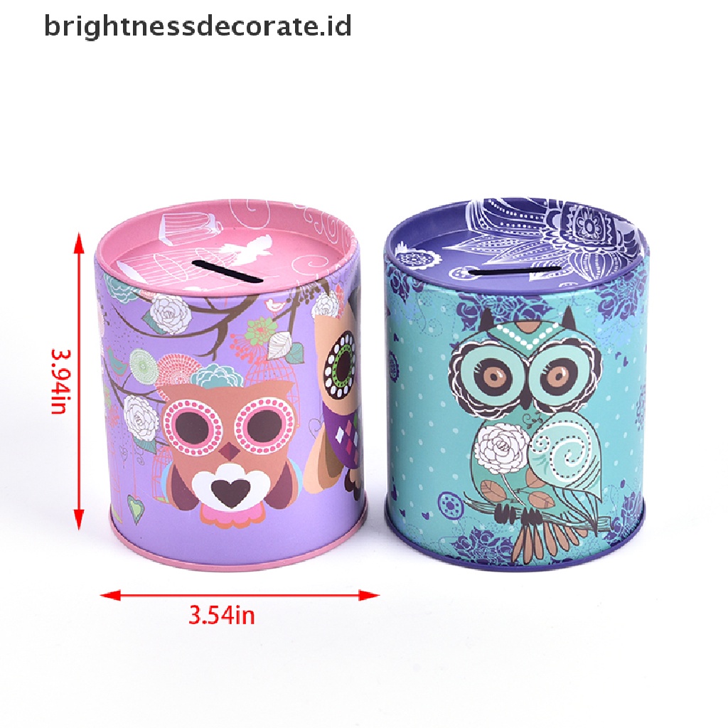 [Birth] Owl Celengan Tinplate Celengan Hadiah Anak Kid Gift Kotak Uang [ID]