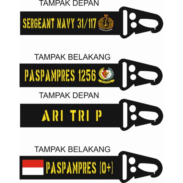 Terlaris Ganci Gantungan Kunci COSTUME LASER CUT TNI AD AL AU AKMIL AKPOL POLISI BARESKRIM POLISI MILITER