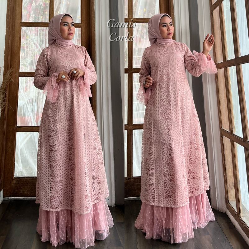 FASHION MUSLIM//CORLA DRESS//SERAGAMAN KELUARGA//BAJU PESTA LAMARAN//BAJU WISUDA//KEBAYA MODERN//BAJU LEBARAN//BY MIRAJAYA