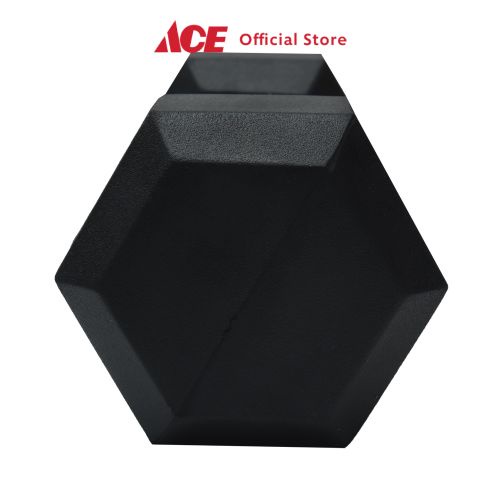 Ace - Berwyn Dumbbell Karet Hexagonal 5 Kg - Hitam Barbel Alat Fitness Gym Angkat Besi Peralatan Angkat Beban Perlengkapan Fitnes