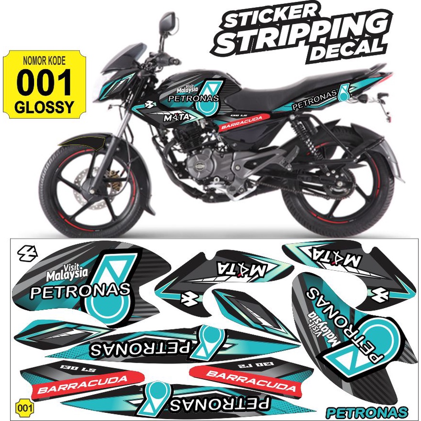 Stiker Striping Decal Bajaj Pulsar 135 LS Variasi petronas DF01