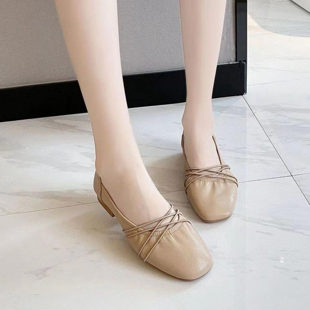 Flat Shoes Cewek Terbaru Korean Style Fashionable Sepatu Wanita Premium Elegant Polos