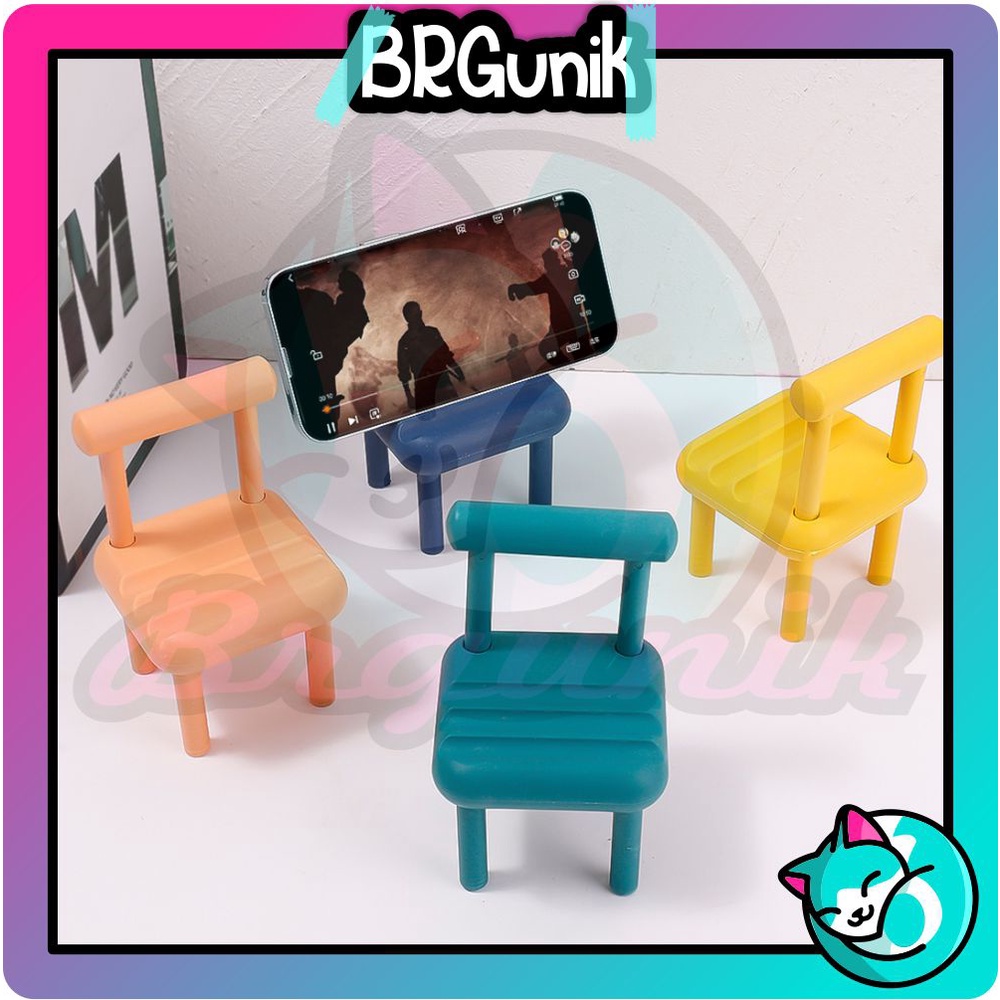 BRGUNIK Stand HP Kursi 3D Universal / Stand Holder HP Model Kursi / Holder HP Kursi 3D / Stand Bangku 3D Mini / Dudukan Handphone HP Kursi R831