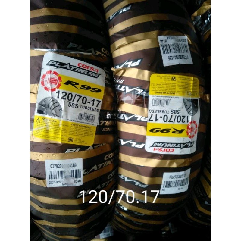 BAN TUBLES CORSA PLATINUM R99 120/70-17 BAN BARU ORIGINAL FREE PENTIL