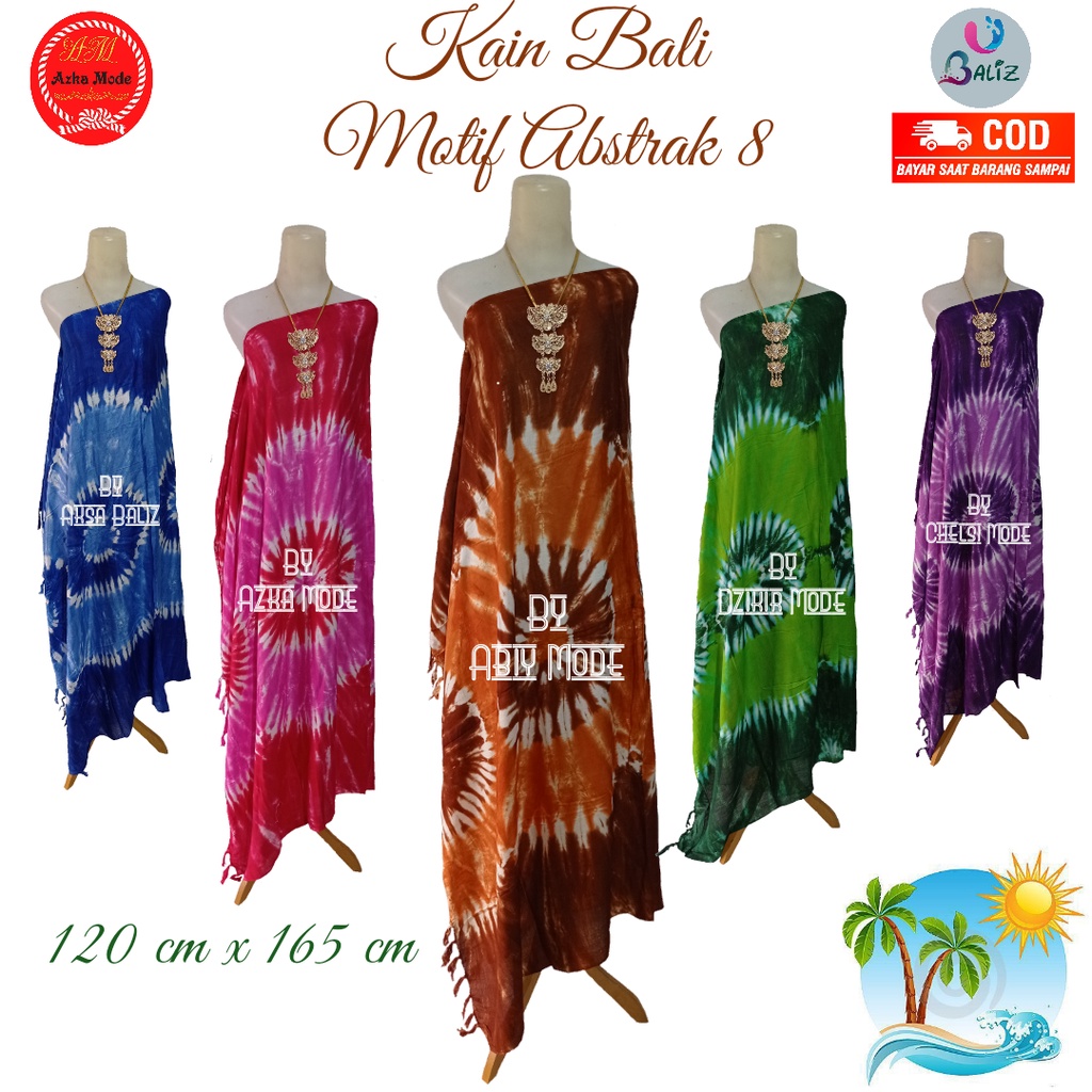 Kain Pantai Kain Bali Pantai - Kain Bali Motif New Abstrak 8 Standar - Sarung Pantai SEMBILAN MODE - Sarung Bali - Kain Pantai - Kain Katun Jepang - Kain Untuk Hiasan Dinding - Kain Untuk Plafon Mobil Truk Dan Mobil 3/4 Lainnya