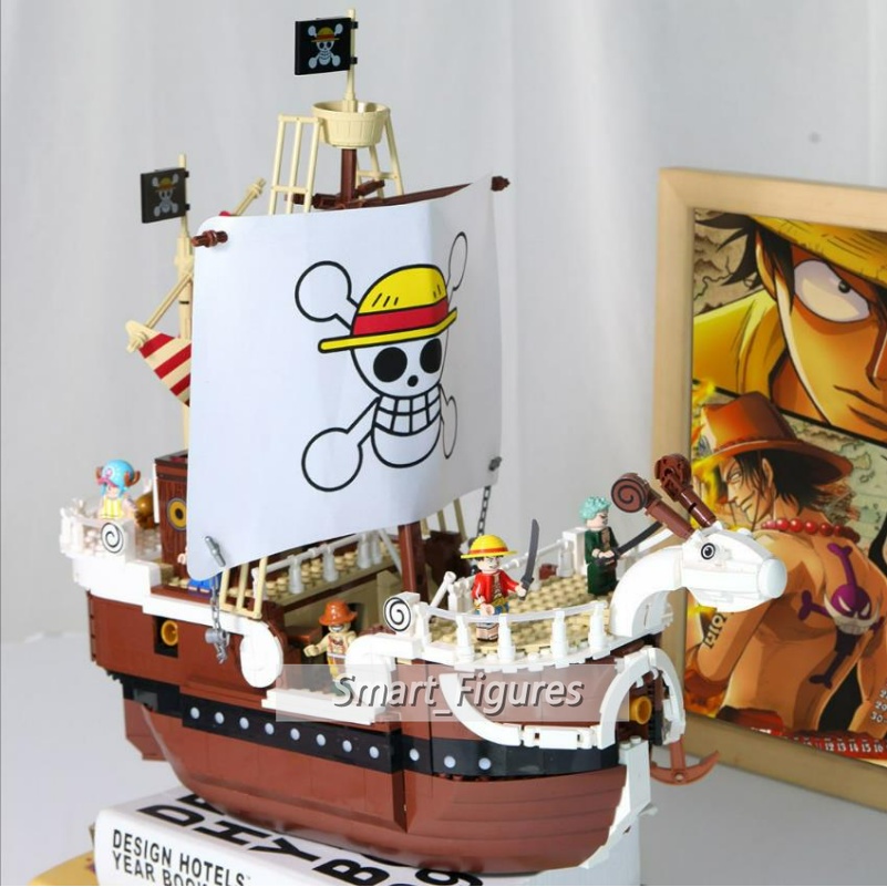 Blok Bangunan 4jenis Dawanli Sunshine Kapal Bajak Laut Luffy Polar Diver Kapal Kreatif Model Mainan Hadiah One Piece