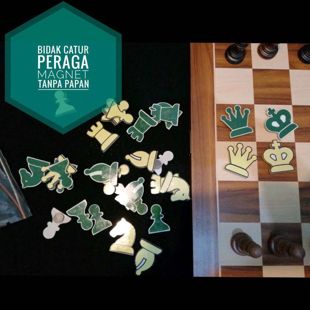 Bidak Buah Catur Peraga Saja Magnet Tanpa Papan Double Menteri Komplit Set Game