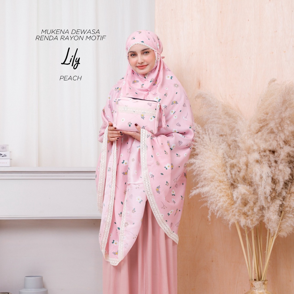 MUKENA BALI TASIK-MUKENA RENDA DEWASA RAYON MOTIF LILY