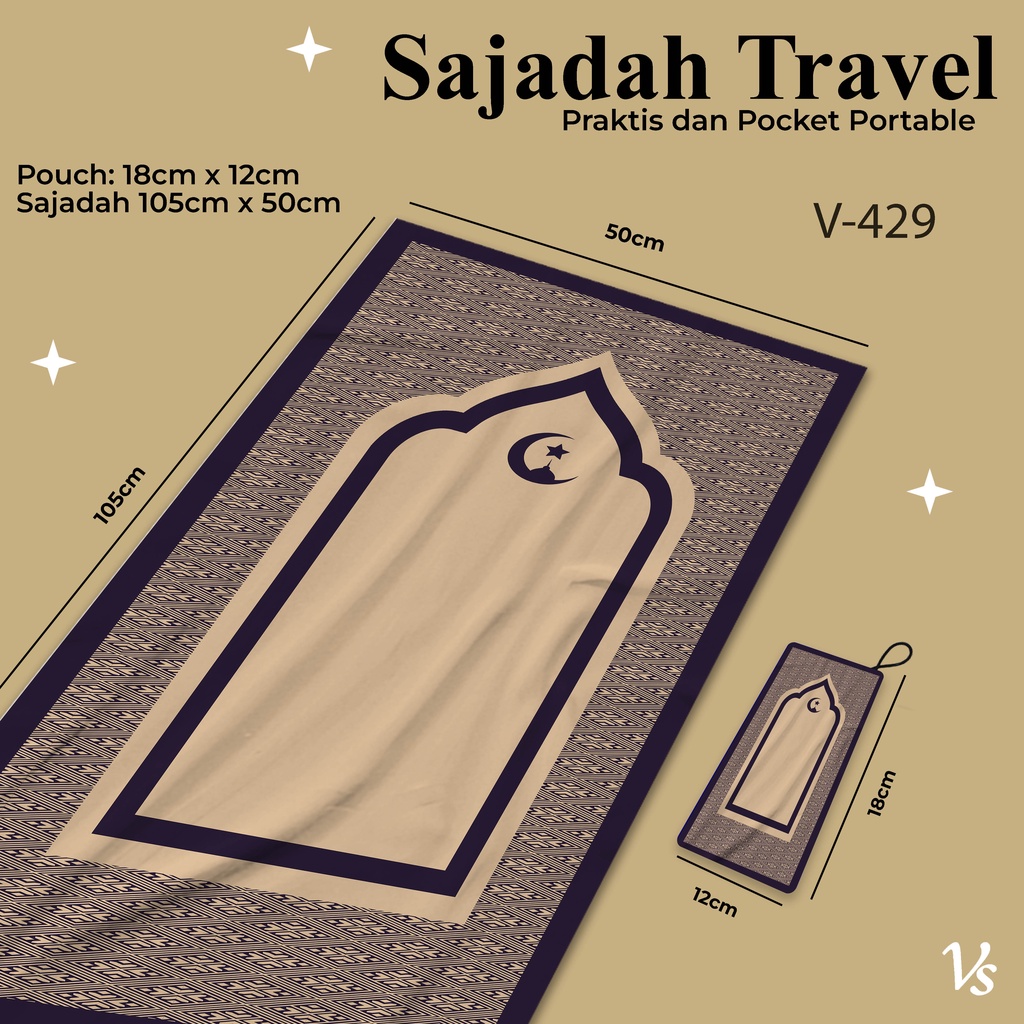 V - 429  || SAJADAH TRAVEL/SAJADAH SOUVENIR TAHLILAN/ SOUVENIR HAJI/ SOUVENIR AQIKAH DAN SOUVENIR PESTA FREE POUCH