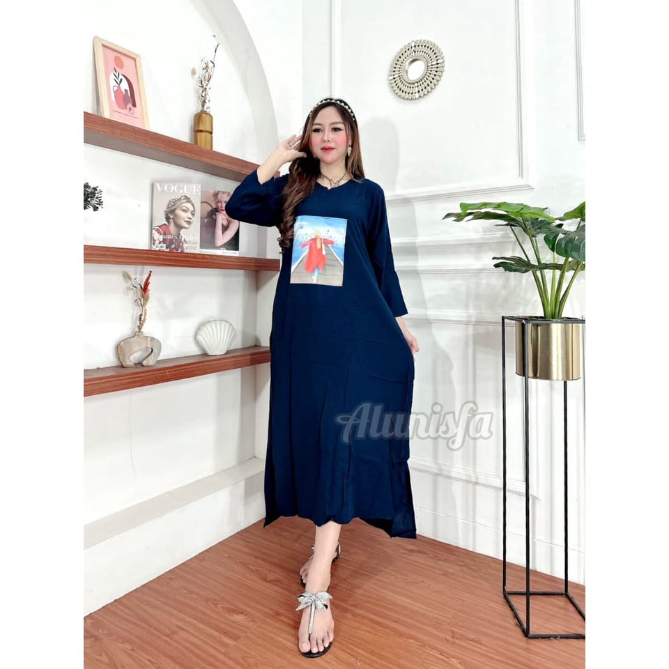 Longdres Emblem Viral - Gamis Busui blink Rayon Premium