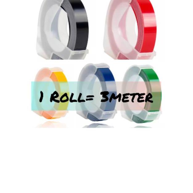 

97 Refill Tape label maker 3D embossing 9mm (untuk Dymo,Motex,Cidy) merk CIDY Diskon O▔