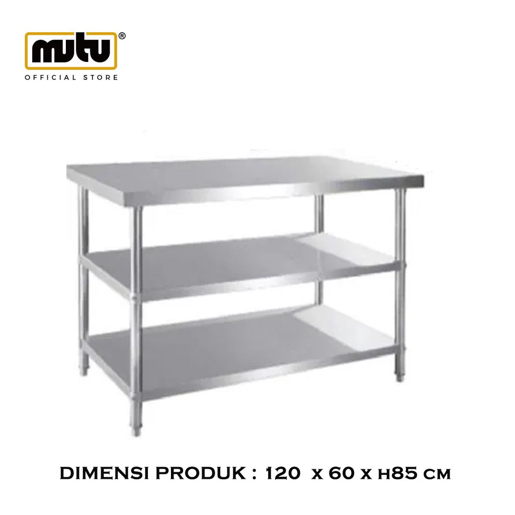 Jual Meja Dapur Stainless RWT-126C-2 Layer 120cm MUTU | Shopee Indonesia