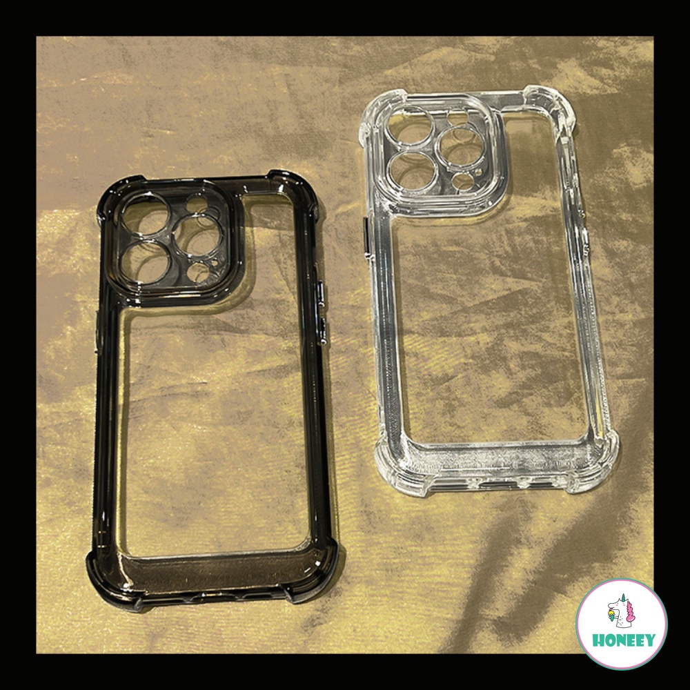 IPHONE Ins Sederhana Akrilik Shockproof 4sudut Casing Ponsel Untuk Iphone14 13 12 11 Pro Max Ultra Kristal Tahan Keringat Lembut TPU Penutup Belakang