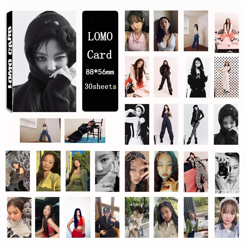 30pcs/box black pink photocards JENNIE 2022 New Lomo card postcardJisoo Jennie Rose Lisa Blink BP