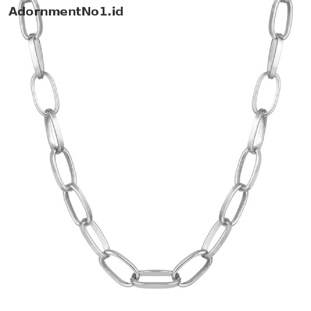 [AdornmentNo1] 2022fashion Kalung Retro Besar Untuk Wanita Memutar Warna Emas Chunky Tebal Lock Choker Rantai Kalung Perhiasan Pesta [ID]