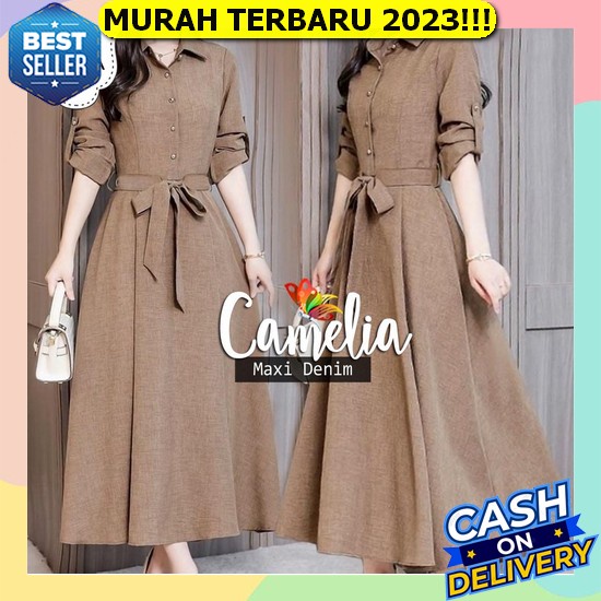Indistoree - Gamis Cika Crinkle Airflow Terbaru 2022 Kekinian Viral Dewasa Simpel Elegan Busui Frend