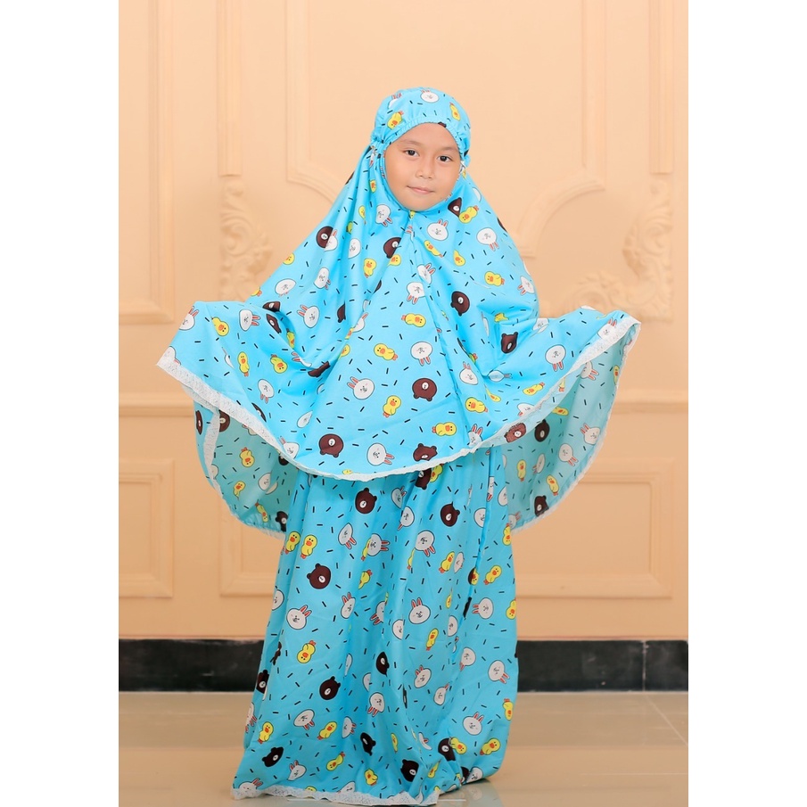 MUKENAH ANAK TANGGUNG 4-8TAHUN MOTIF Bynorshofeea