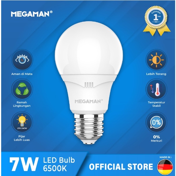 LAMPU LED / BOHLAM MEGAMAN A-BULB YTA60Z4 7W / 7 WATT (GARANSI RESMI)