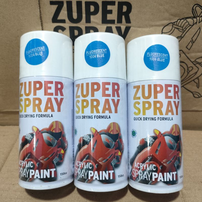 Zuper Pilox Pilok Cat Semprot Warna Stabilo Blue Biru Fluorescent 1004 150cc Spray Paint