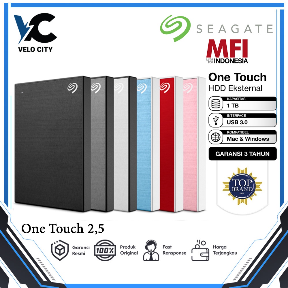 Seagate One Touch Hardisk Eksternal 1TB USB3.0 Original Garansi Resmi 3 Tahun MFI