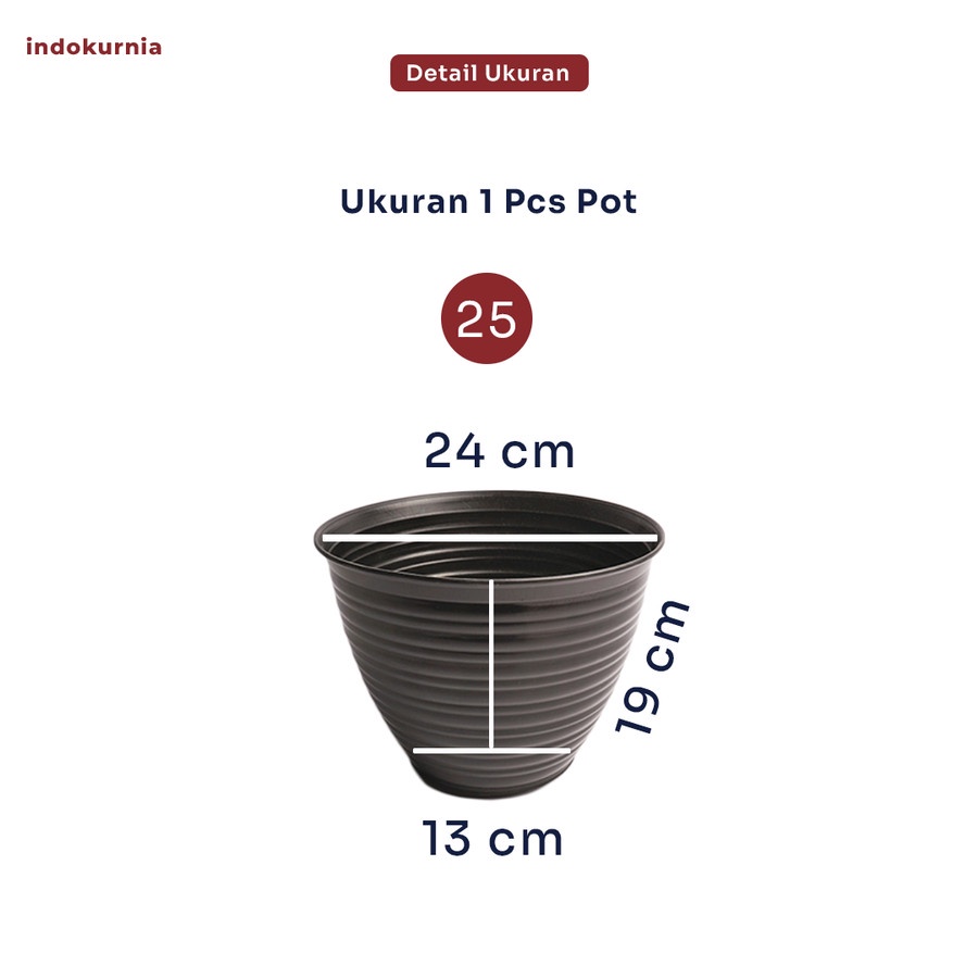 IK - 12PCS POT TAWON HITAM POT TANAMAN PIRUS TAWON MADU PUTIH 25 CM