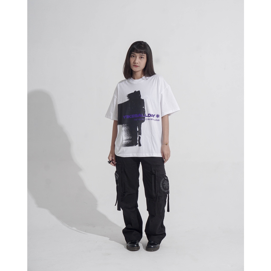 BOXY TEE OVERSIZE | SHADOW CATCH ME | BLACK | WHITE | YIKESALLDAY