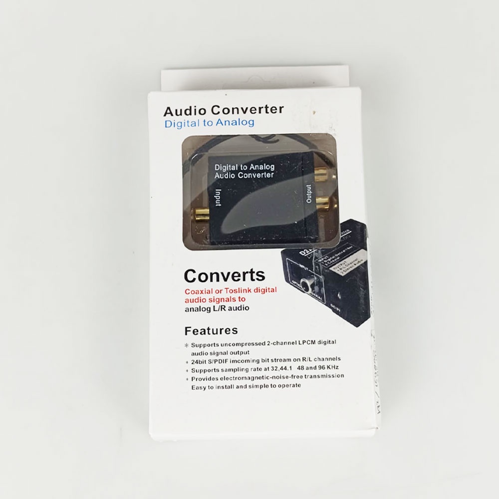 Konverter Audio DAC Digital ke Analog Coaxial &amp; Toslink ke RCA - Black - OMSK8MBK