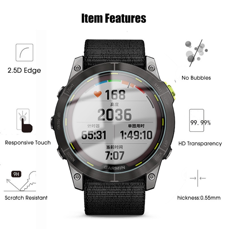 [Harga Grosir]Pelindung Layar Tempered Glass Full Cover Anti Gores Untuk Smartwatch Garmin Enduro 2
