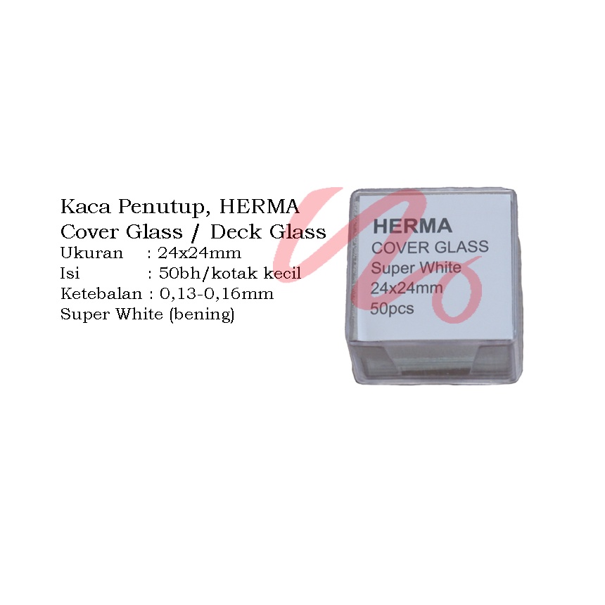 Cover Glass 24 x 24 mm kaca penutup HERMA