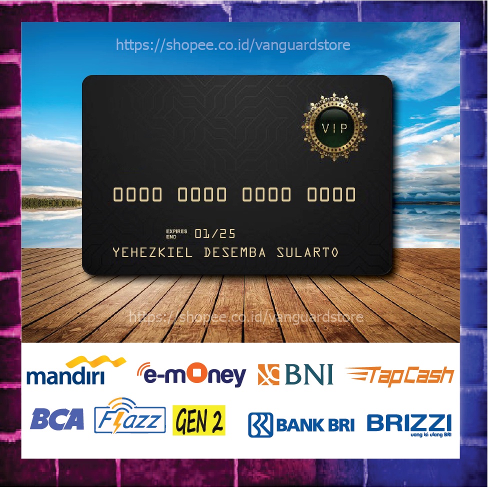 KARTU E MONEY E TOLL KARTU VIP CARD DEBIT CREDIT EMONEY MANDIRI FLAZZ BCA BNI TAPCASH BRIZZI BRI - 1 SISI