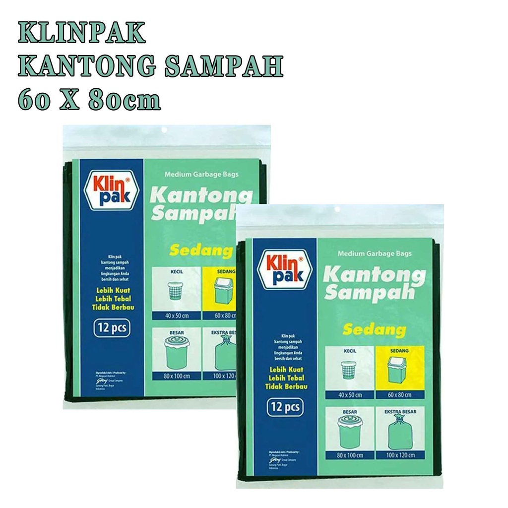 kantong plastik sampah* klinpak kantong* klinpak 60x80cm isi 12pcs