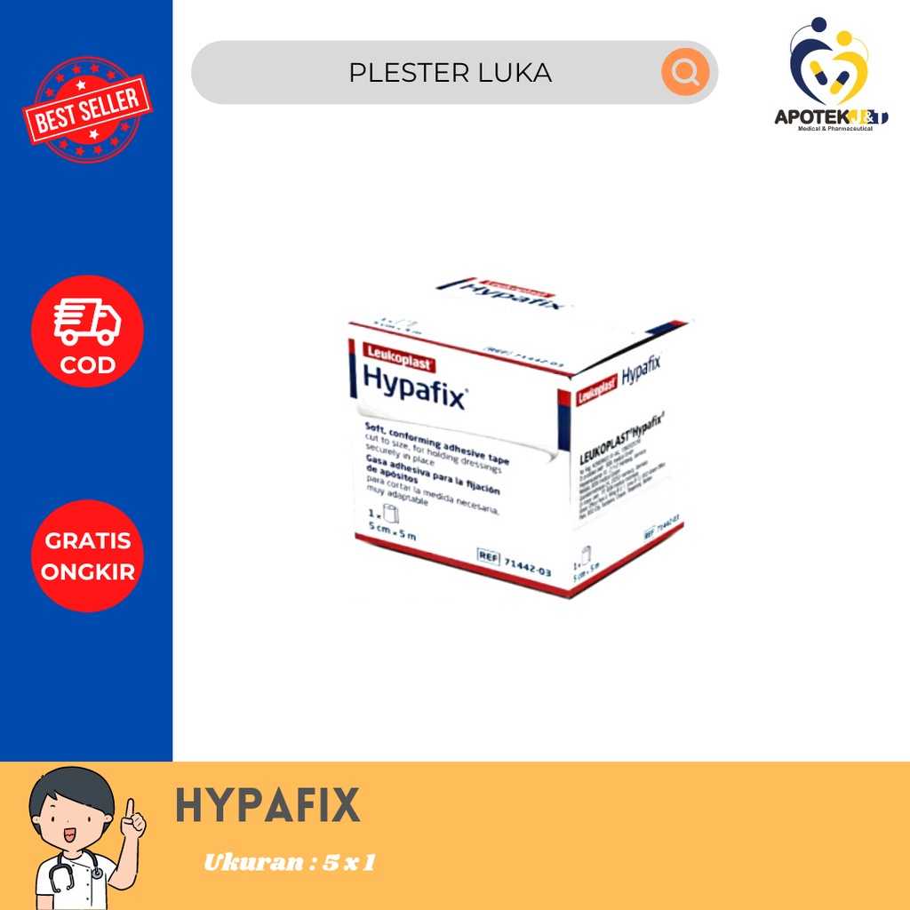 HYPAFIX 5 CM X 1 M PLESTER LUKA / PENUTUP LUKA / PEREKAT NON WOVEN