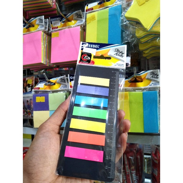 

Sticky Notes / Page Markers Greebel (46x12mm) Tujuh warna 20 lembar/warna