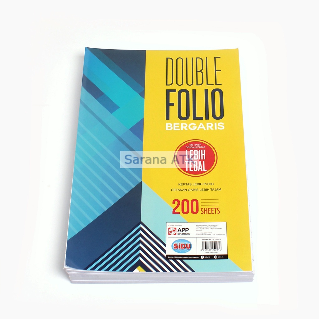 

Sinar Dunia Kertas Double Folio Bergaris 200 Lbr Pack