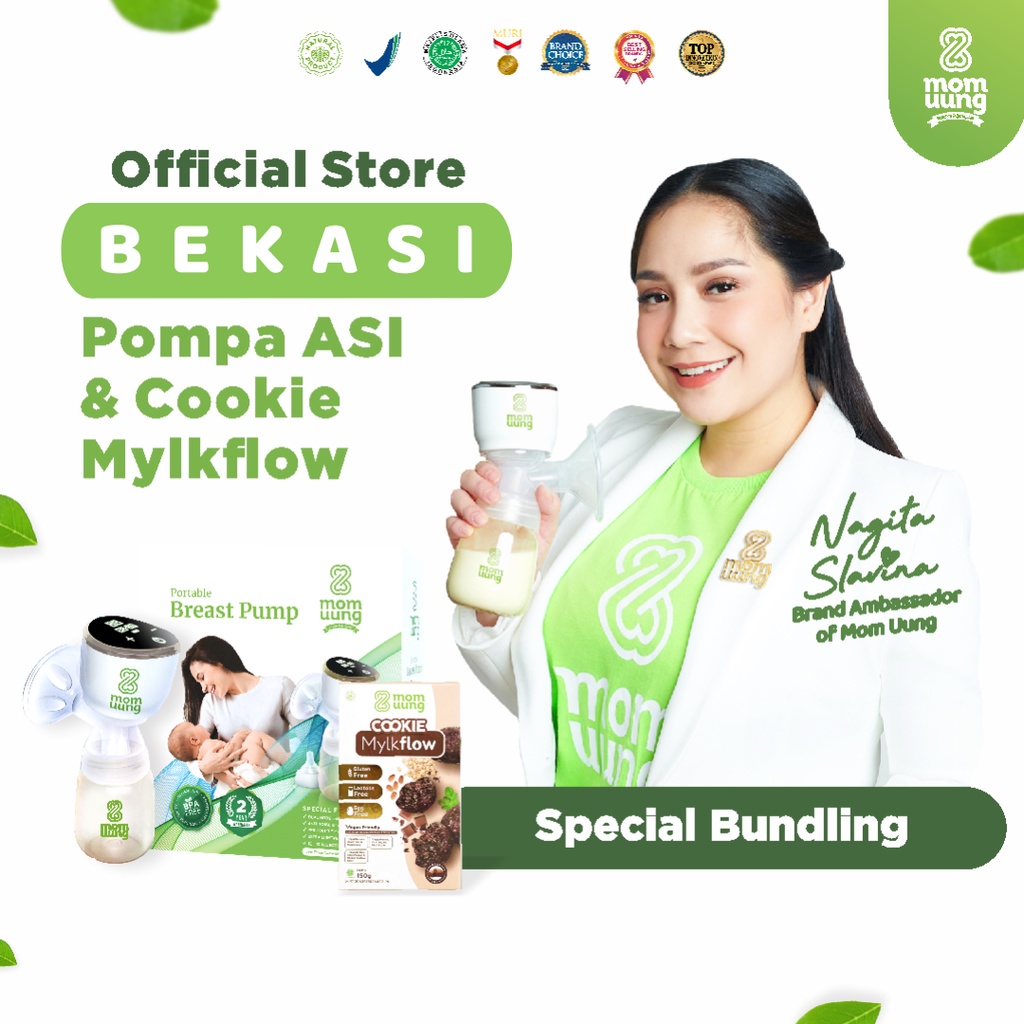 Mom Uung Special Bundling Pompa Portable Elektrik Mom Uung &amp; Cookie Mylkflow Classic Choco / breast pump / Kukis Sehat