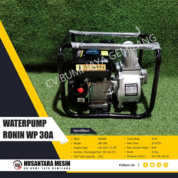 POMPA AIR IRIGASI / WATERPUMP RONIN WP 30 GX 220