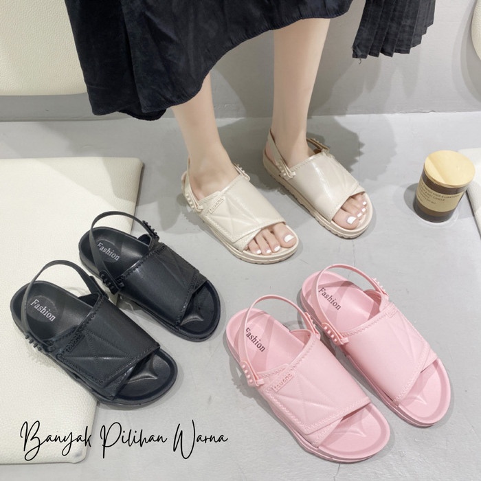 Sandal Wanita Slip On Casual &amp; Trendy Sendal Pesta Wanita Flat Import