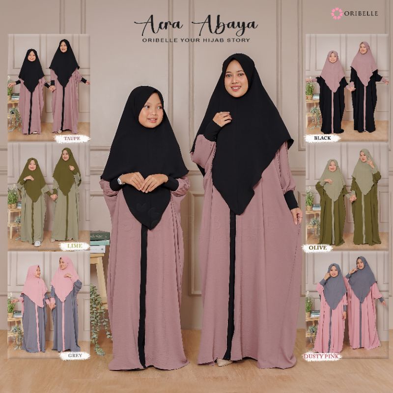 AERA ABAYA BY ORIBELLE KIDS ORIGINAL ONE SET OUTFIT PENGAJIAN BAJU ANAK PREMIUM Gamis couple mom kid