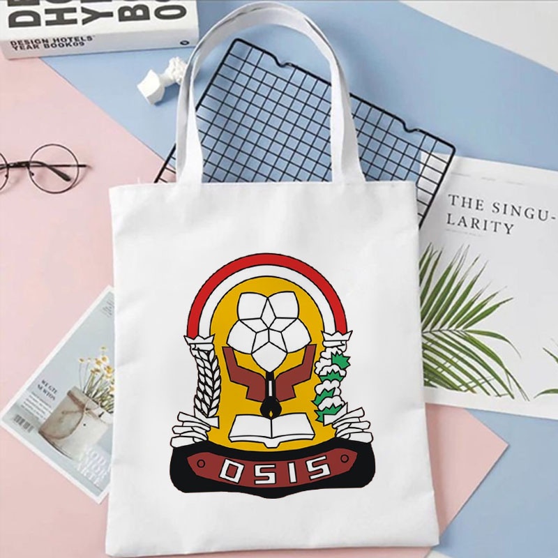 Tote bag Totebag Motif Kangen Sekolah Logo SD SMP SMA Lucu Goodie Bag Hampers Reuni (Bisa Tambah Nama)