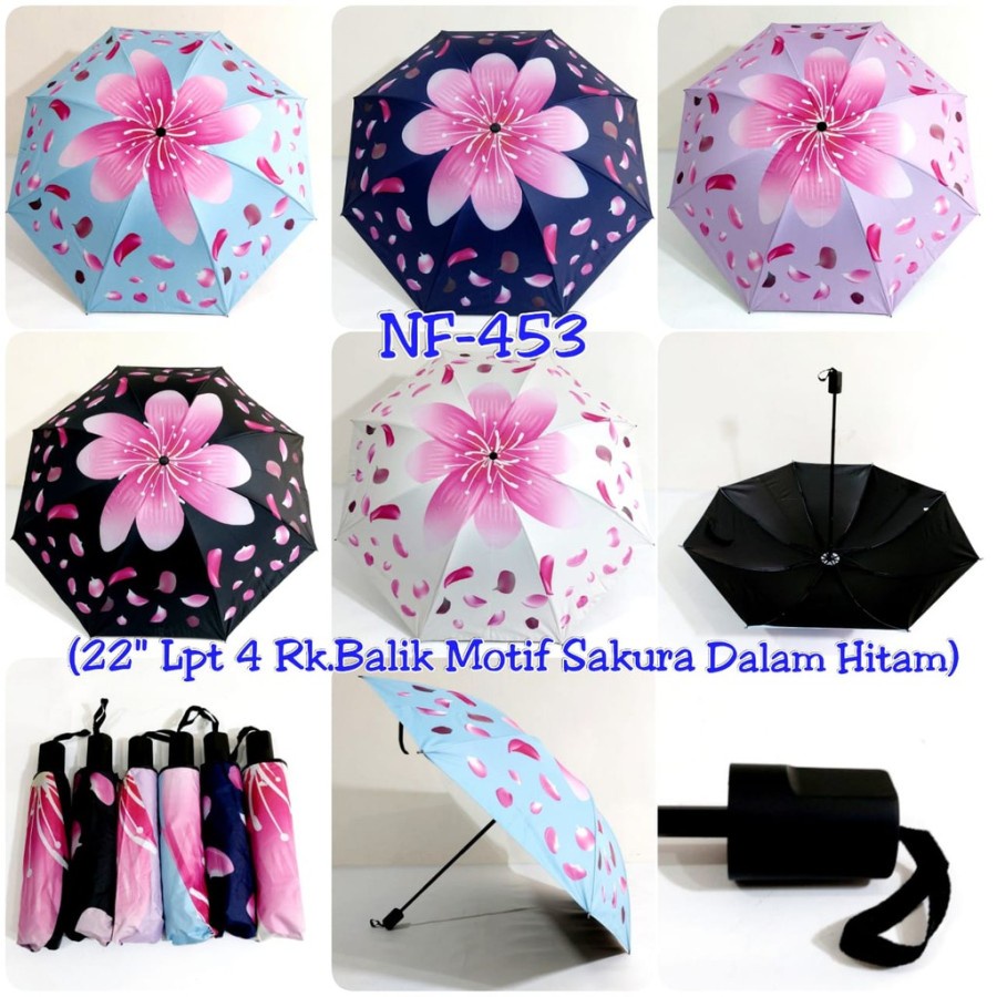 Payung Lipat 3 Nagoya NF 453 Motif kembang Sakura