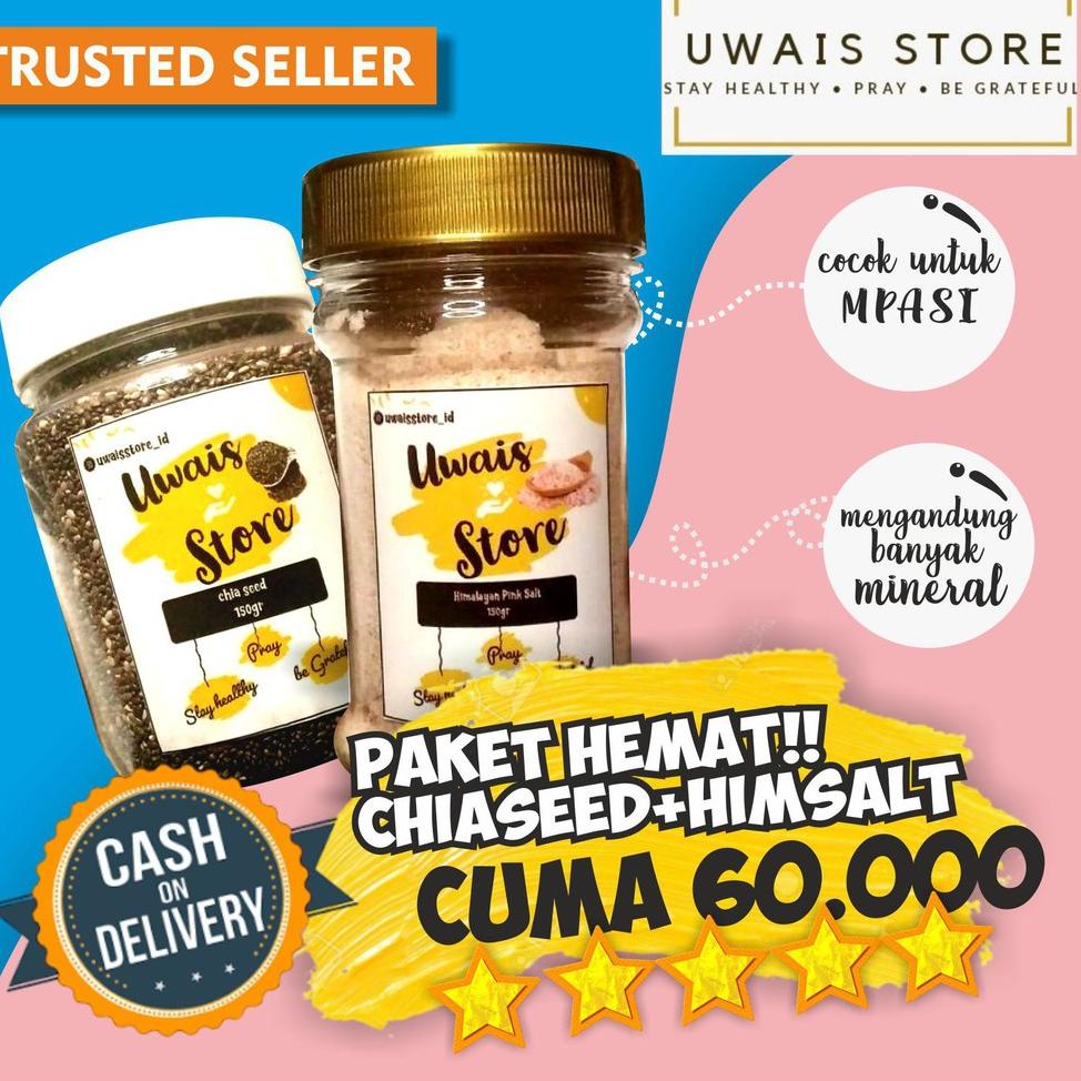 

Laris ' PAKET HEMAT BANGET!!!! HIMALAYAN SALT DAN CHIASEED BLACK MEXICO ☃