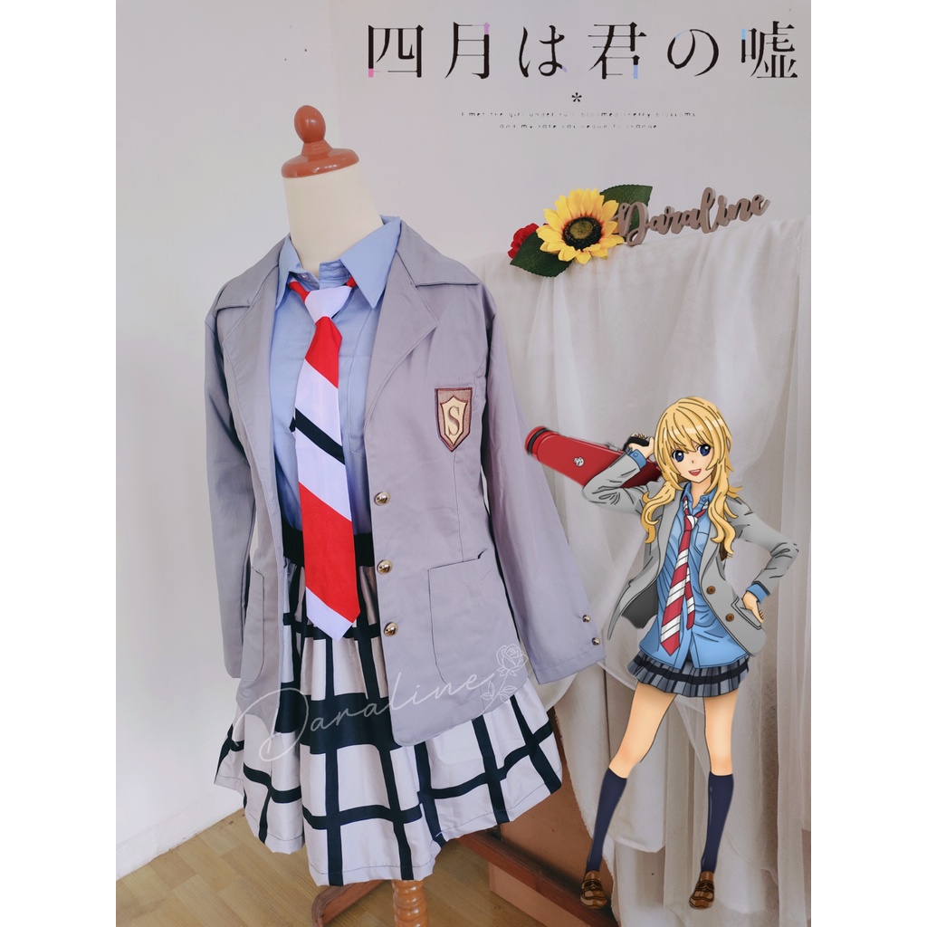 KOSTUM COSPLAY KAORI MIYAZONO SHIGATSU WA KIMI NO USO