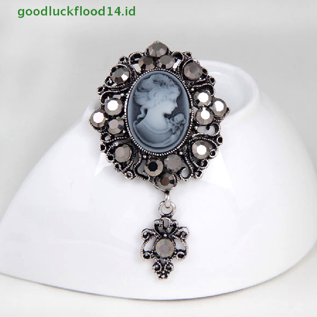 [GOOGFOUR] Hot Cameo Victorian Style crystal Pesta Pernikahan Wanita Liontin Bros Pin [TOP]