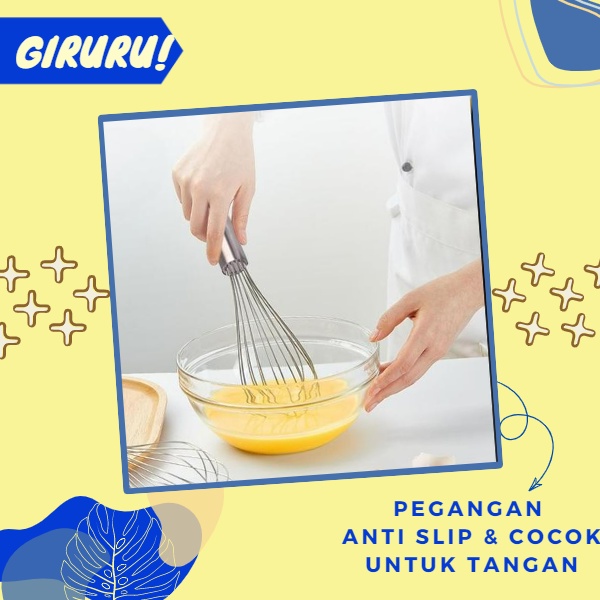 Whisk Stainless / Pengocok Telur Stainless / Whisk Egg Beater / Baking Tool / Manual Mixer / Ballon Whisk Stainless Kocokan Telur Stainless steel 29 cm whisker Pengocok Telur / Better Beater Hand Mixer Manual / Alat Pengocok Full Stainless Kocokan Telur