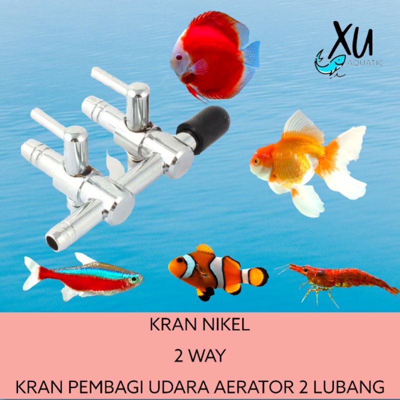 KRAN CO2 AERATOR NIKEL 2 WAY KERAN AERATOR 2 CABANG LUBANG NIKEL STAINLESS PEMBAGI UDARA AERATOR